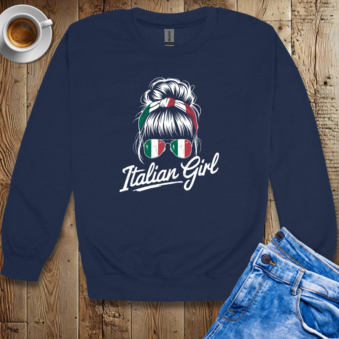 Italian Girl Messy Bun Sweatshirt