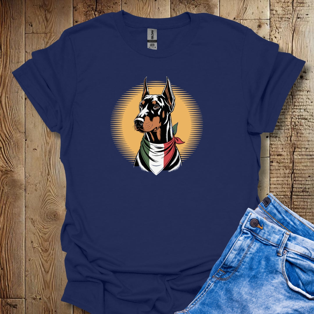 Doberman Italian Flag Bandana Unisex T-shirt