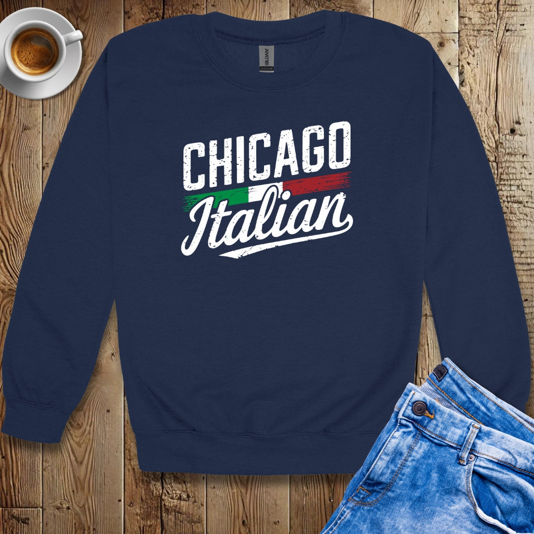 Chicago Italian with Flag Crew Neck Sweatshirt