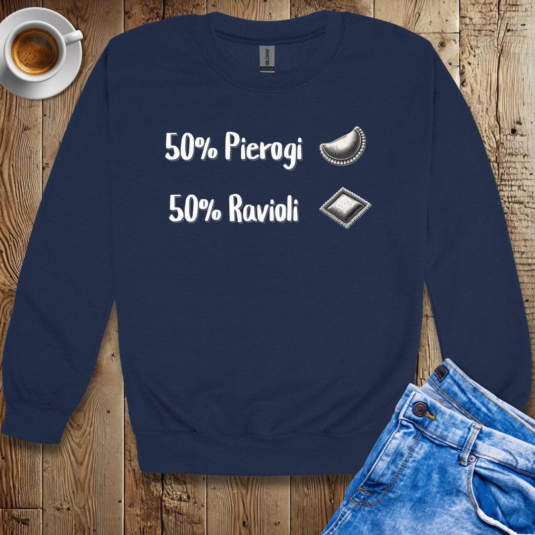 Half Polish Half Italian Pierogi Ravioli Crew Neck Sweatshirt