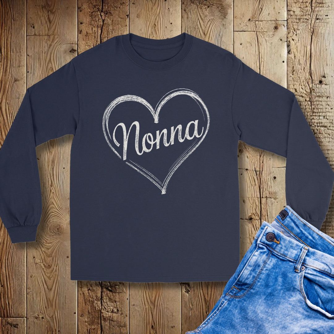 Nonna Chalk Heart Unisex Long Sleeve Tee