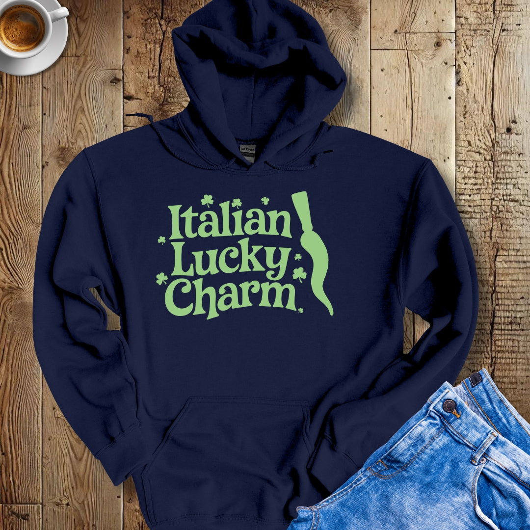 Cornicello Pendant Italian Irish Luck Hoodie Sweatshirt