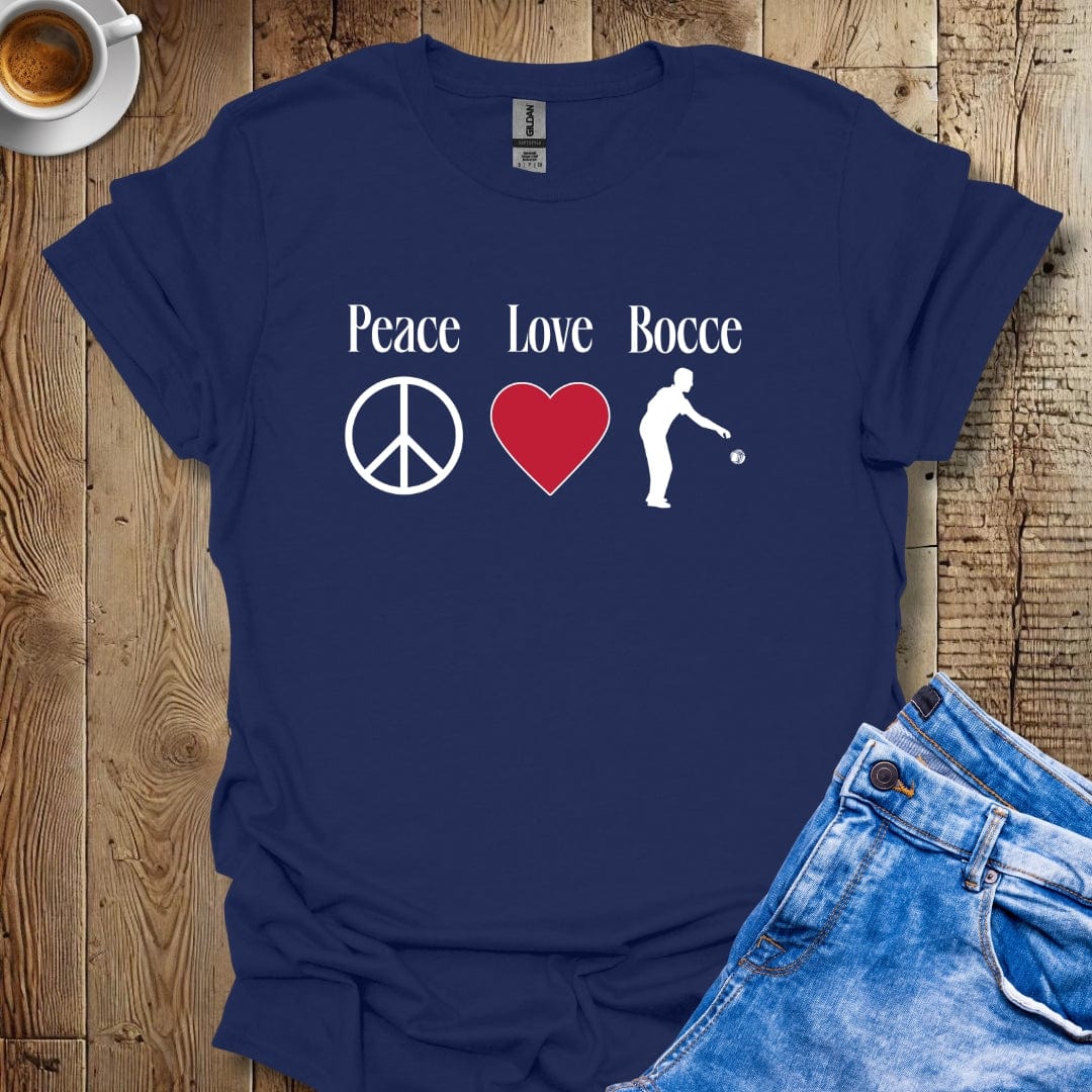 Funny Peace Love Bocce Italian Pride T-shirt