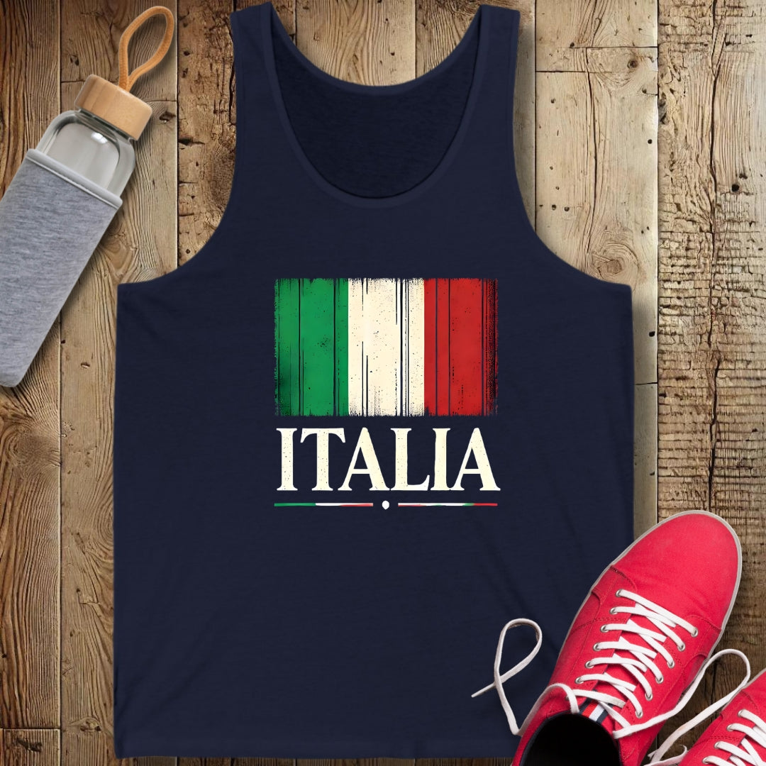 Distressed Italian Flag Unisex Jersey Tank