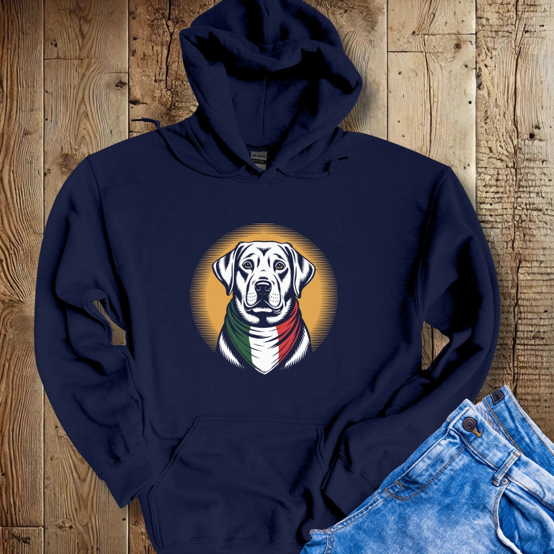 Labrador Italian Flag Bandana Hoodie Sweatshirt