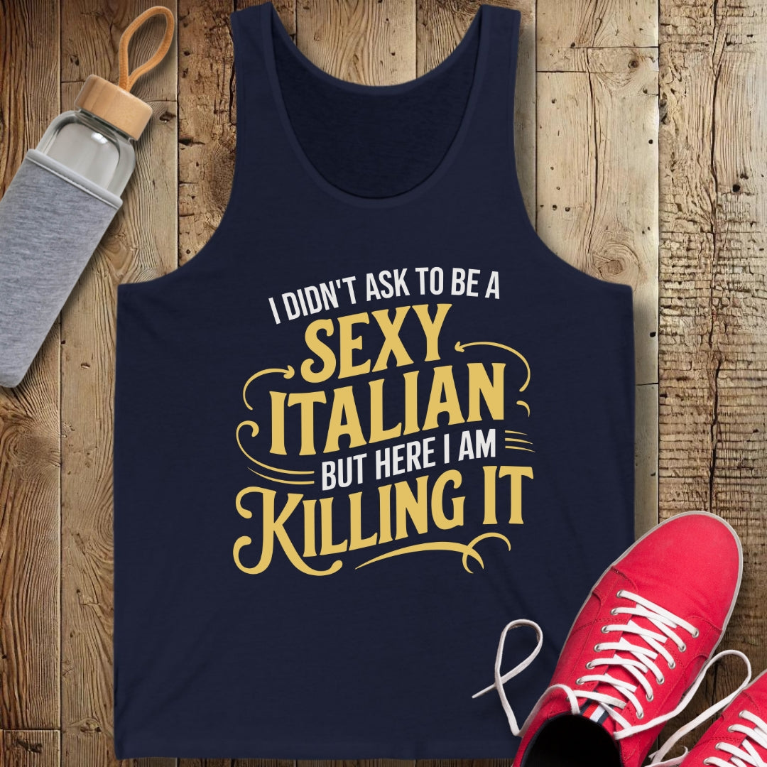 Sexy Italian Killing It Unisex Jersey Tank