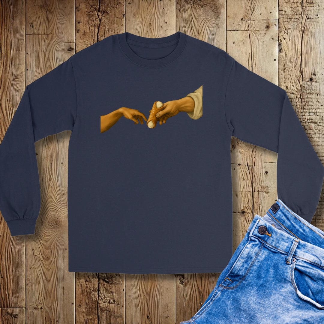 Creation of Adam Michelangelo Cannoli Unisex Long Sleeve Tee