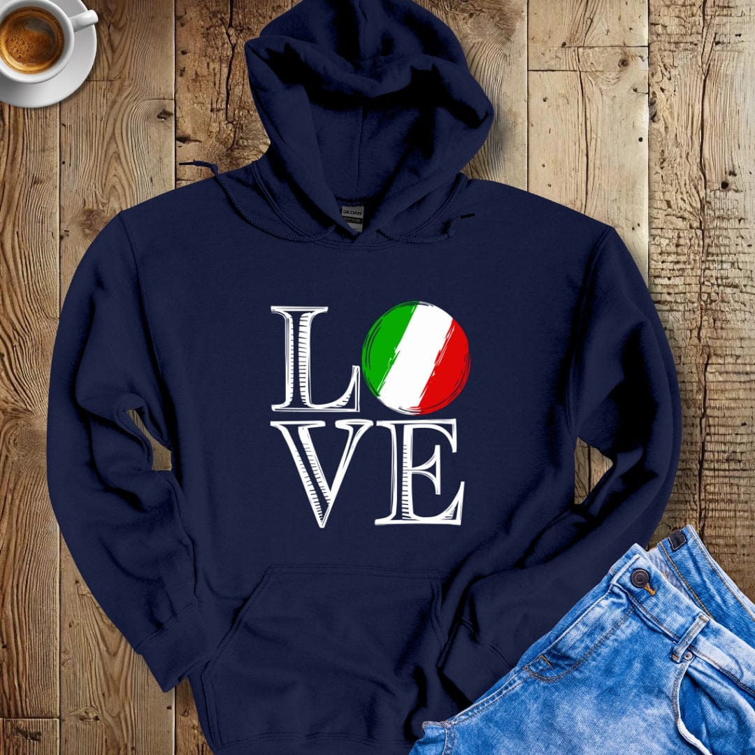 Love Italy Italian Flag Hoodie Sweatshirt