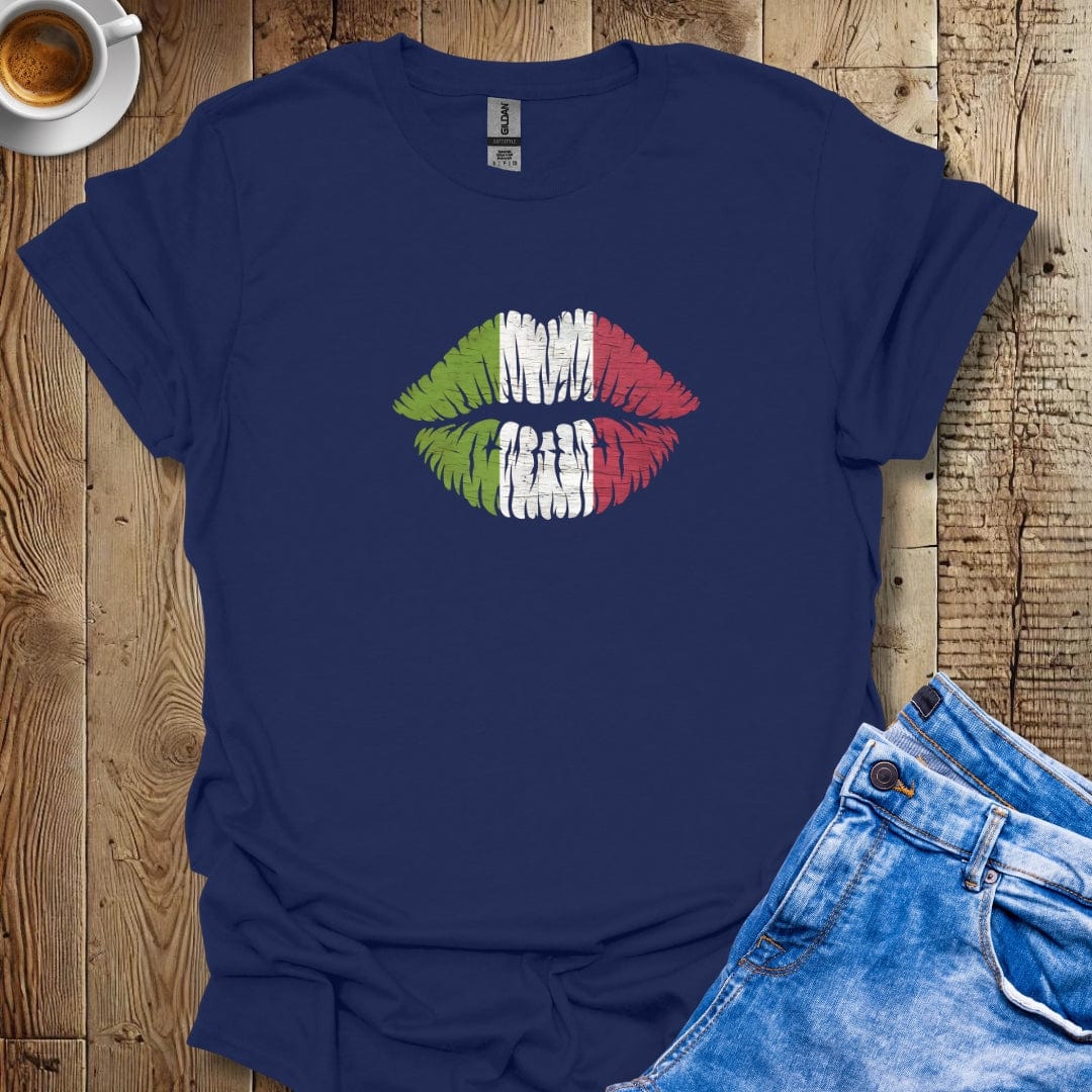Italian Flag Lips Bacio Italian Pride T-shirt