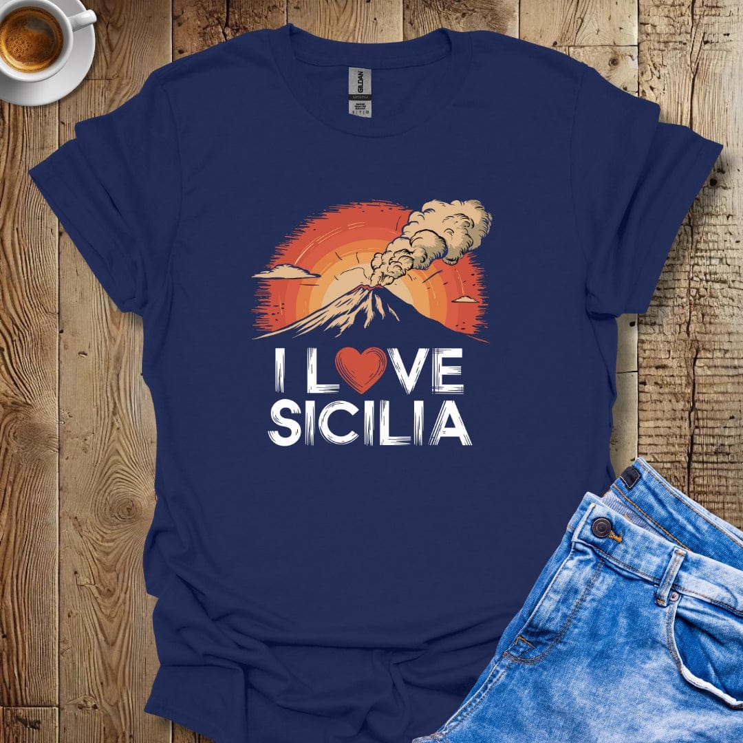 I Love Sicilia Mt Etna Sunset T-shirt