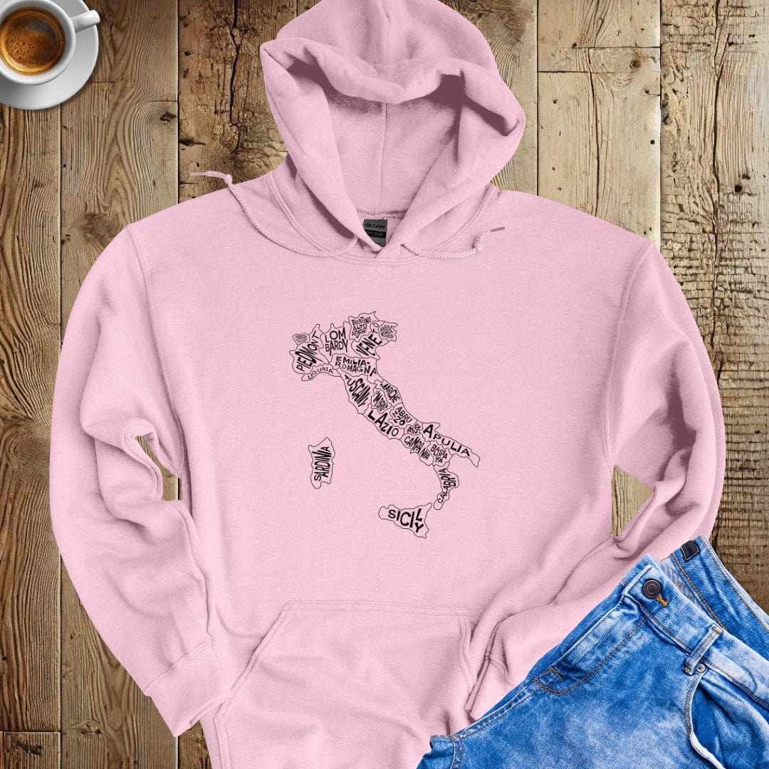 Regional Map of Italy Hoodie Sweatshirt