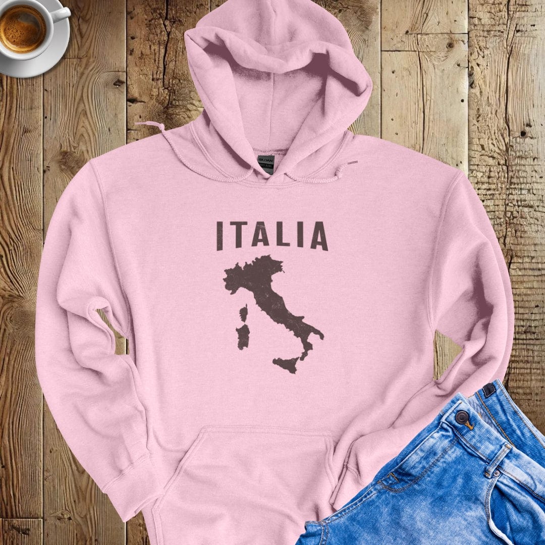 Distressed Italia Map Hoodie Sweatshirt