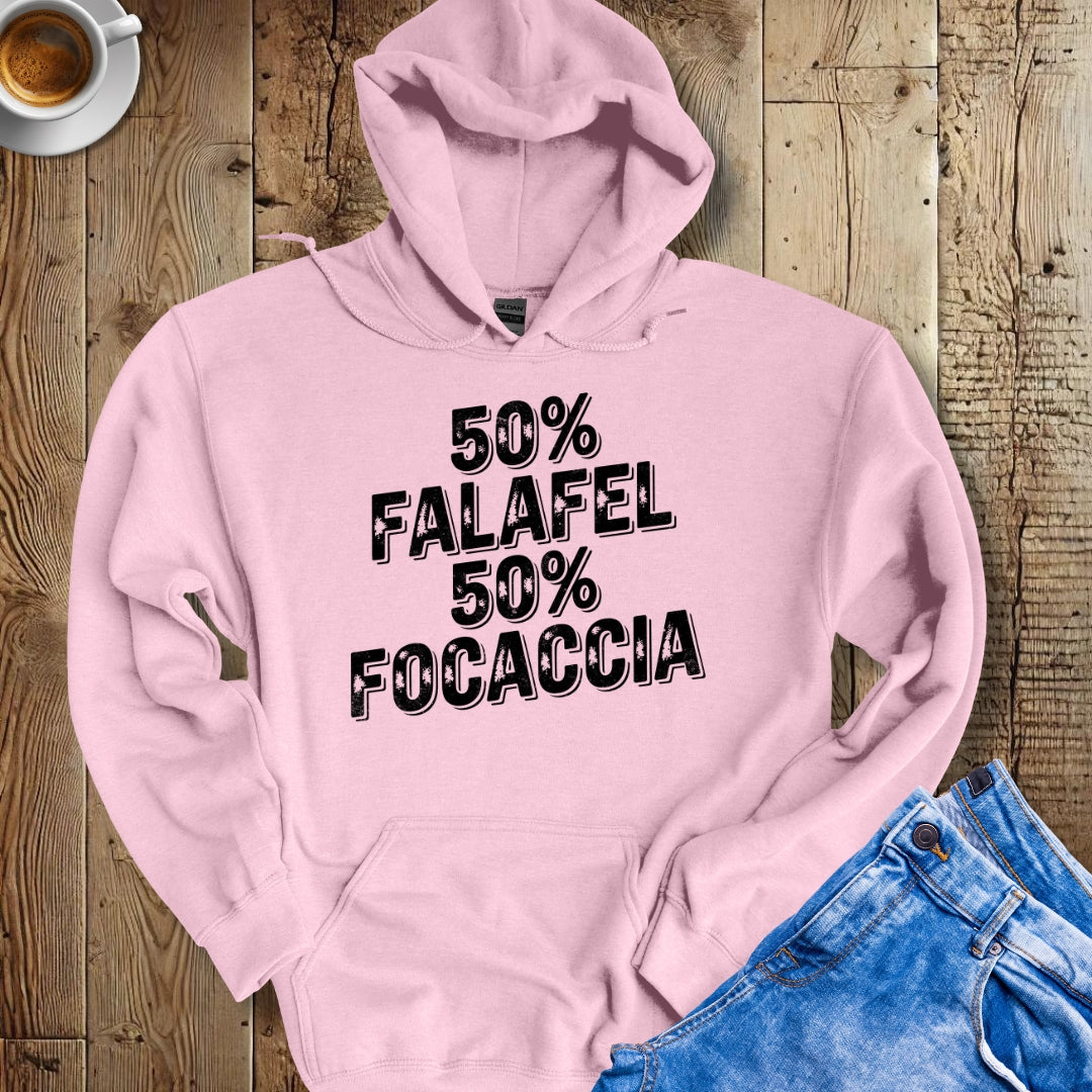50% Falafel 50% Focaccia Half Lebanese Italian Hoodie Sweatshirt