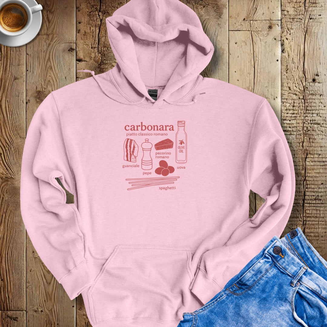Spaghetti alla Carbonara Ingredients Hoodie Sweatshirt