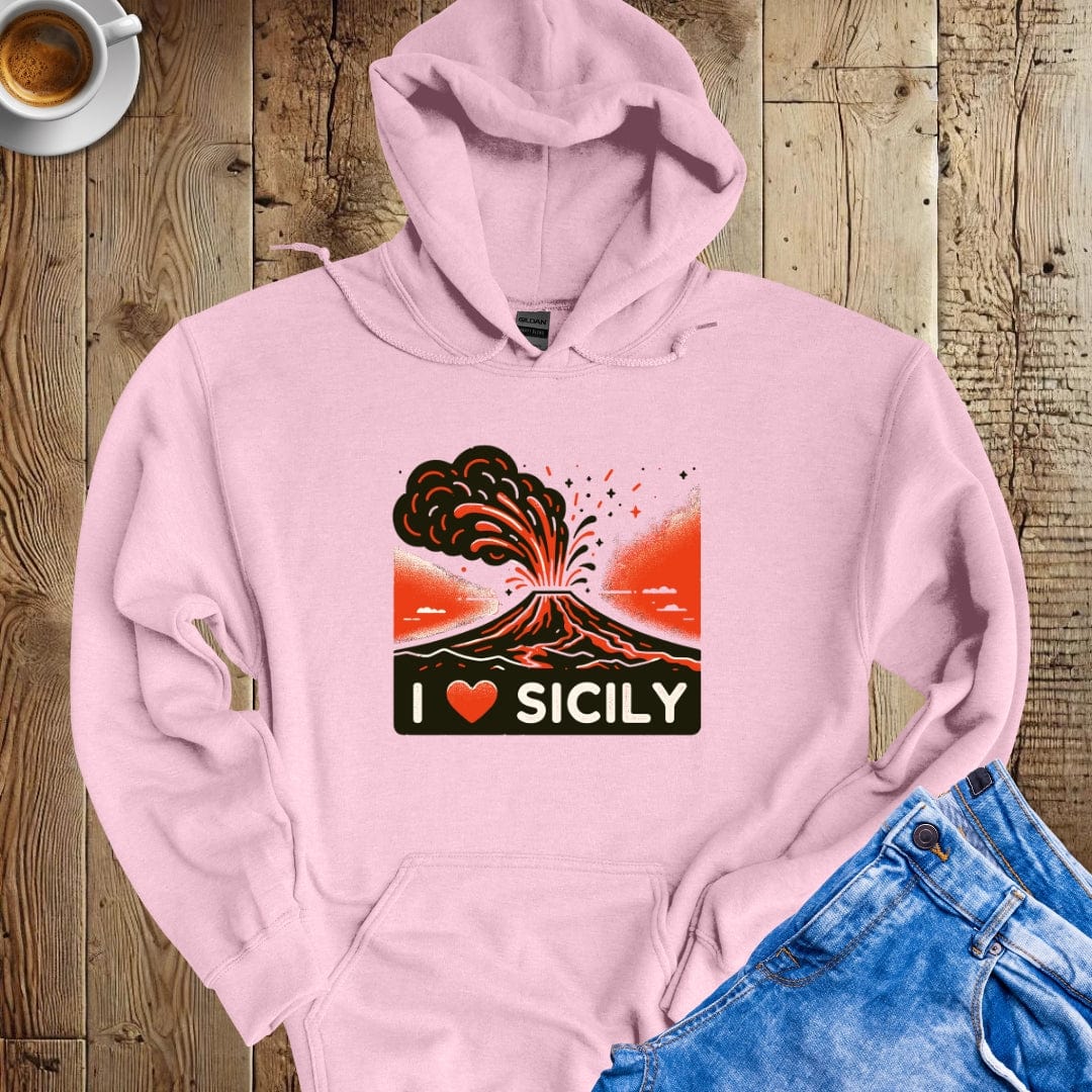 I Love Sicily Mt Etna Hoodie Sweatshirt