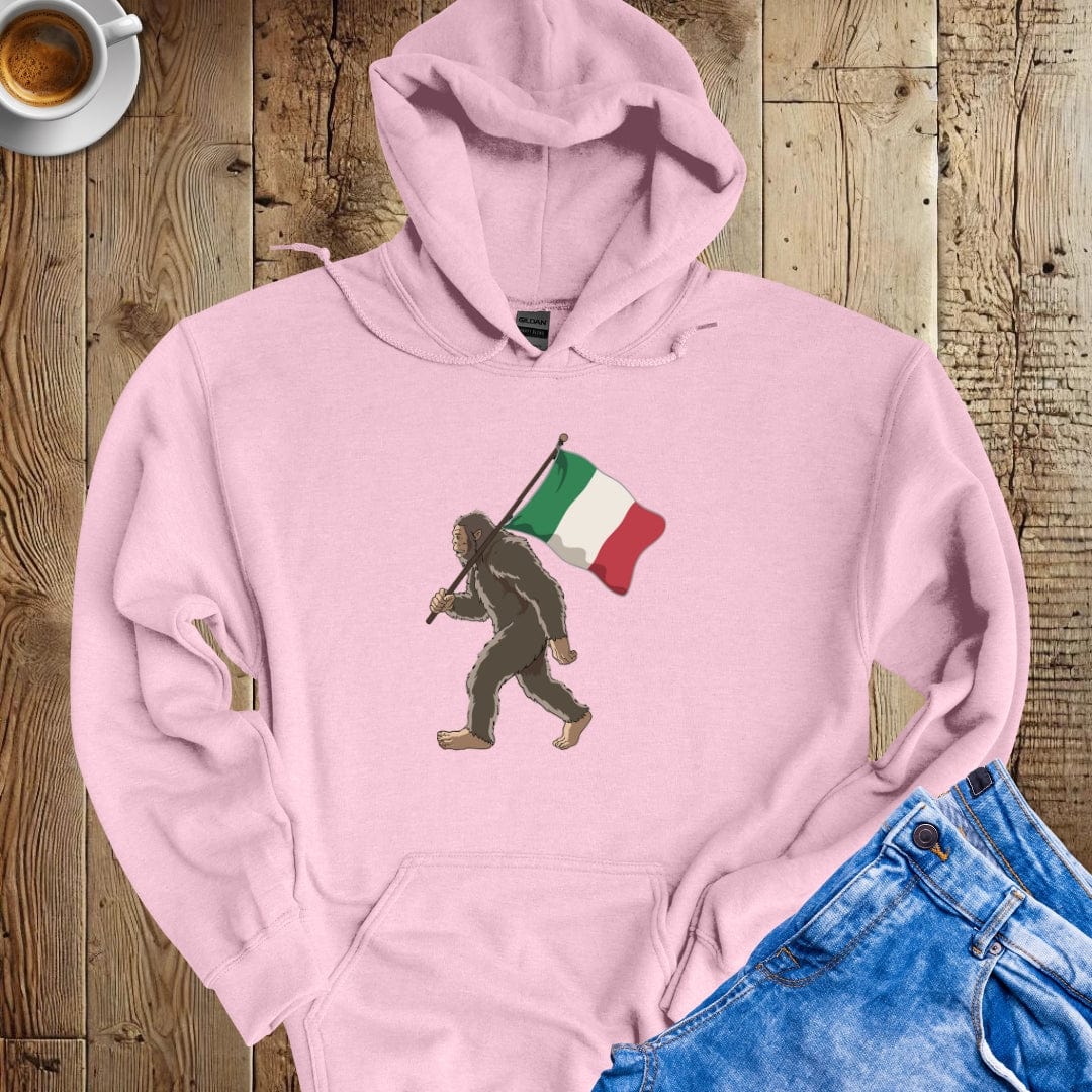 Bigfoot Sasquatch Italian Flag Hoodie Sweatshirt