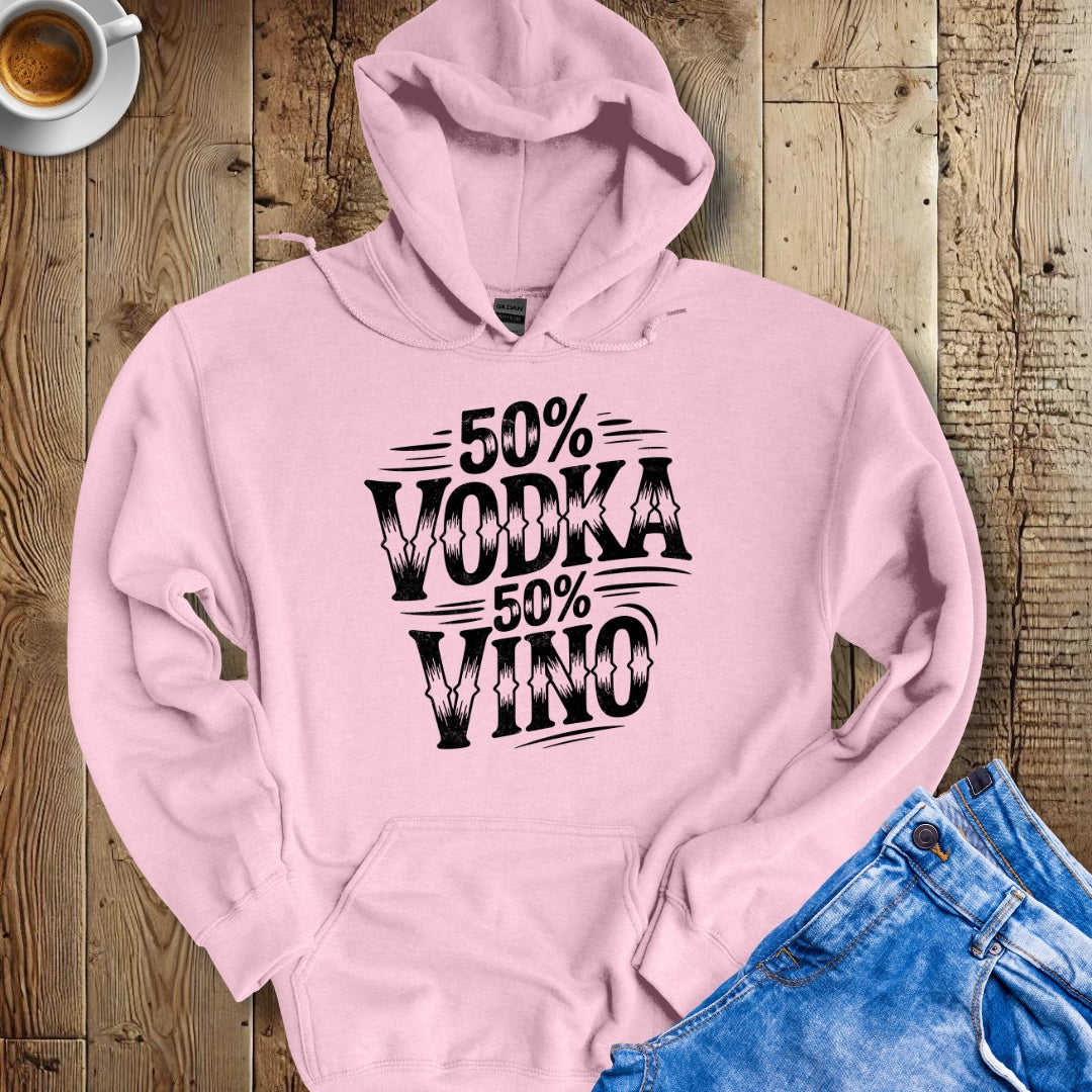 50% Vodka 50% Vino Half Russian Italian Hoodie Sweatshirt