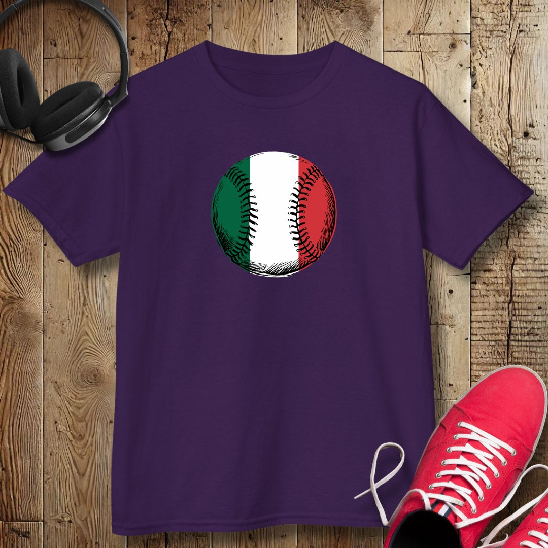 Italian Flag Baseball Kids Tee