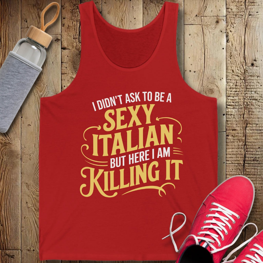 Sexy Italian Killing It Unisex Jersey Tank