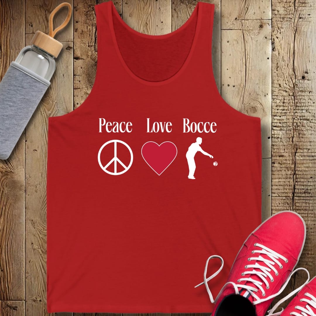 Peace Love Bocce Unisex Jersey Tank