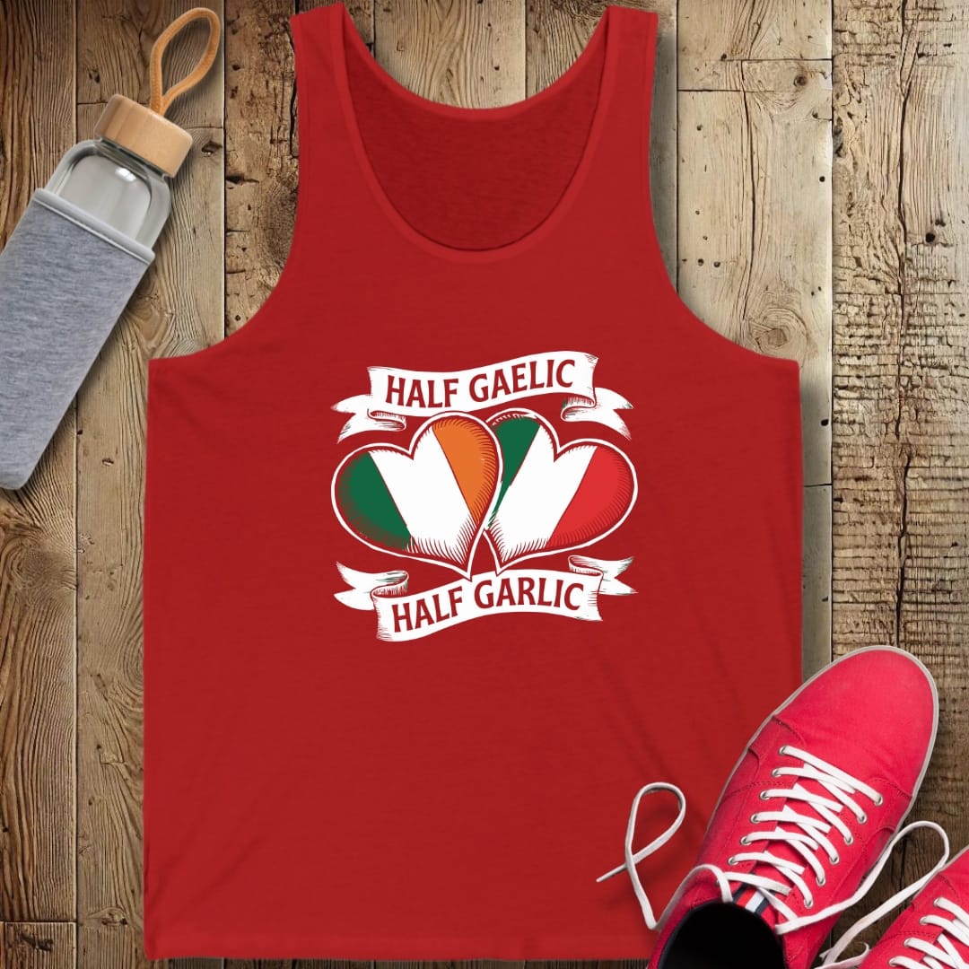 Half Gaelic Half Garlic Irish Italian Unisex Jersey Tank