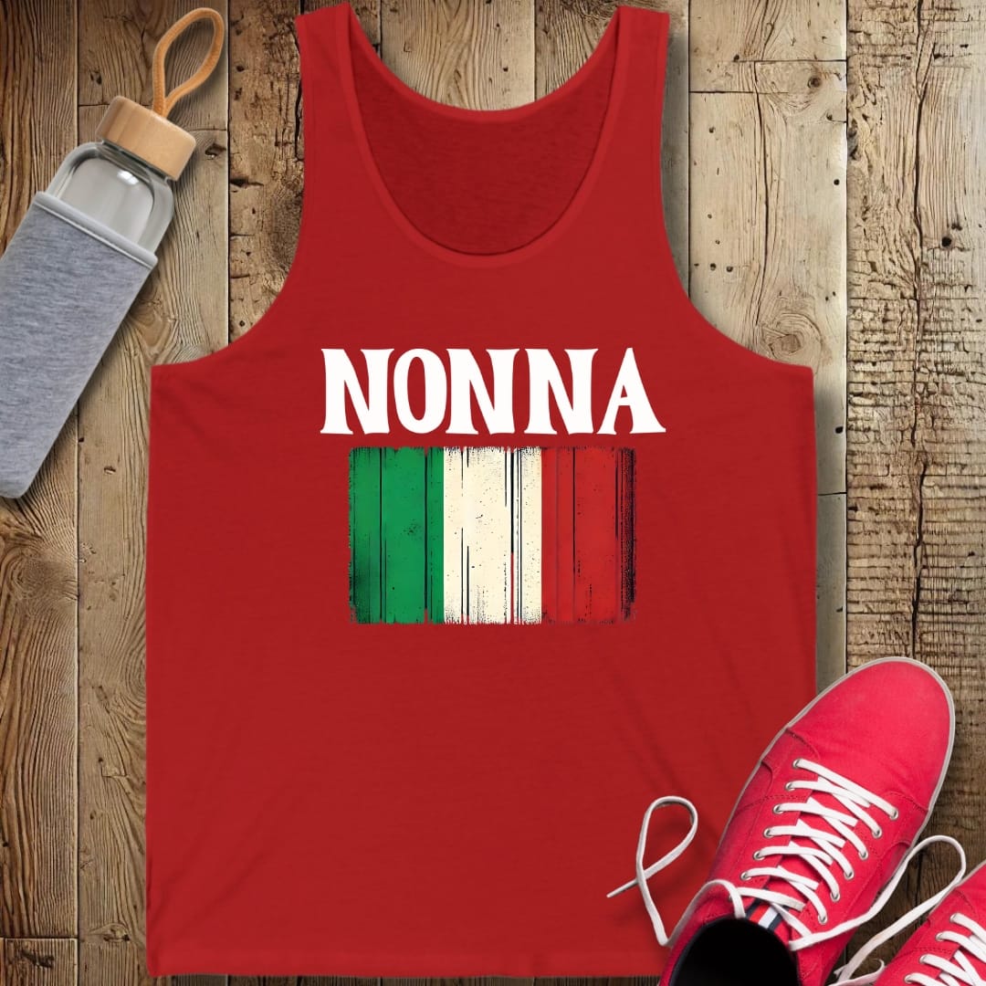 Nonna Distressed Italian Flag Unisex Jersey Tank