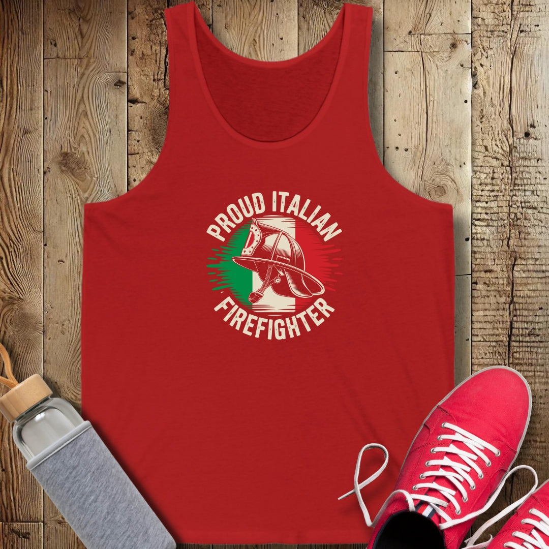 Proud Italian Firefighter Unisex Jersey Tank