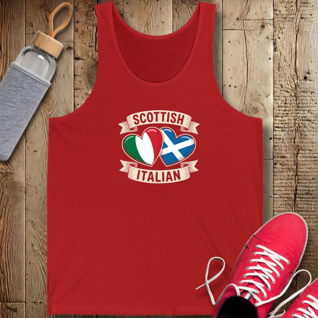 Half Scottish Half Italian Flags Unisex Jersey Tank
