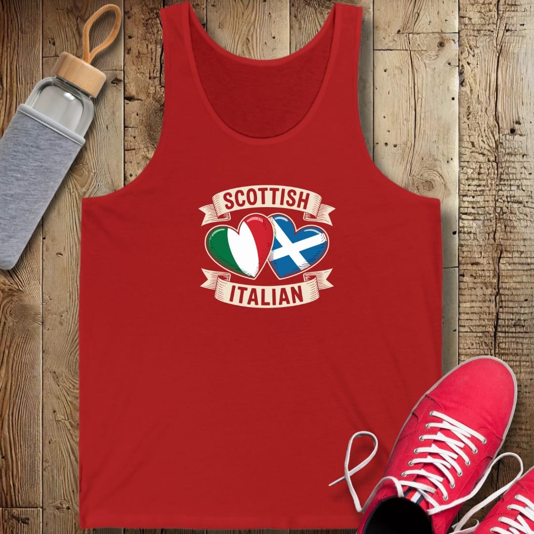 Half Scottish Half Italian Flags Unisex Jersey Tank