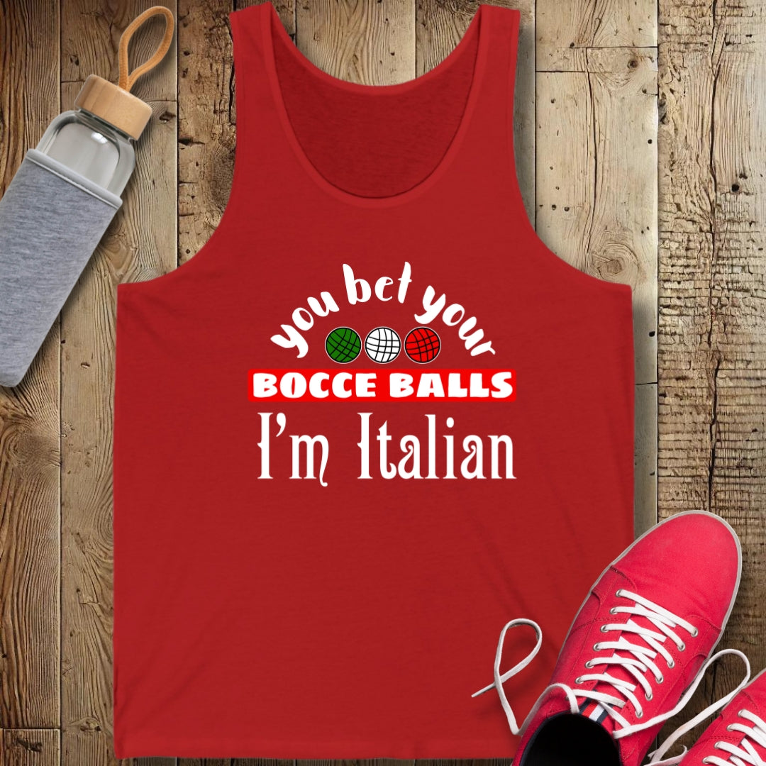 You Bet Your Bocce Balls Italian Unisex Jersey Tank
