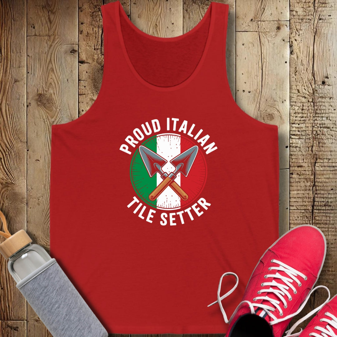 Proud Italian Tile Setter Unisex Jersey Tank
