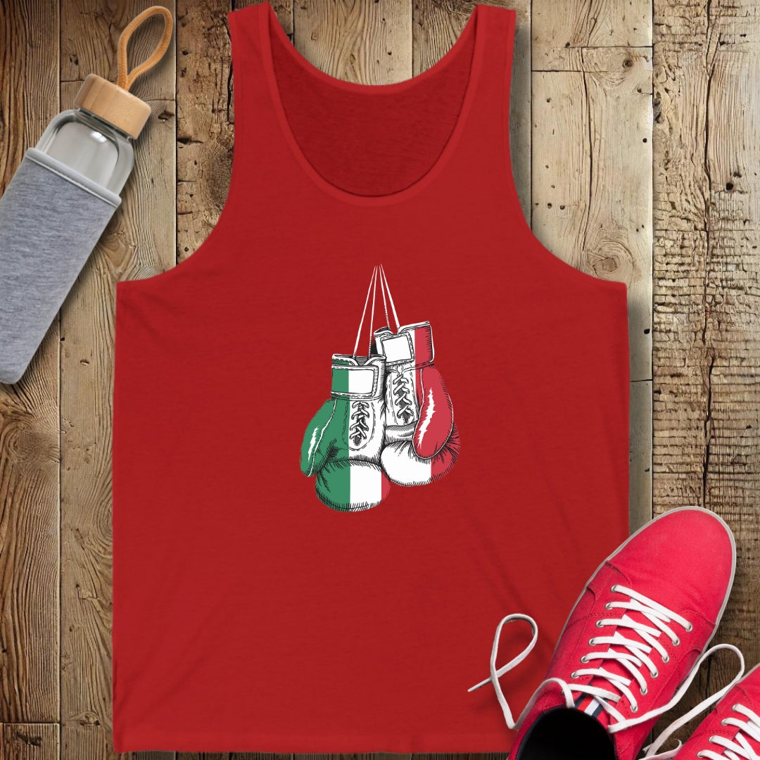 Boxing Gloves Italian Flag Unisex Jersey Tank