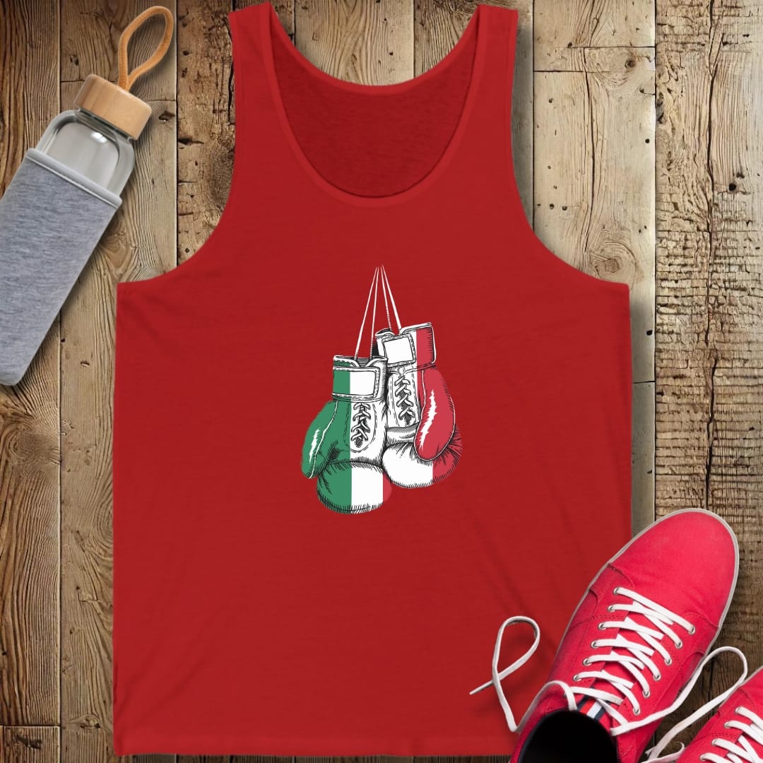 Boxing Gloves Italian Flag Unisex Jersey Tank