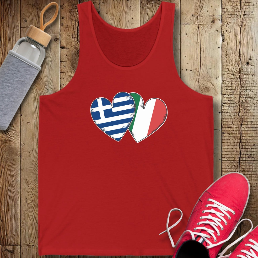 Half Greek Italian Unisex Jersey Tank