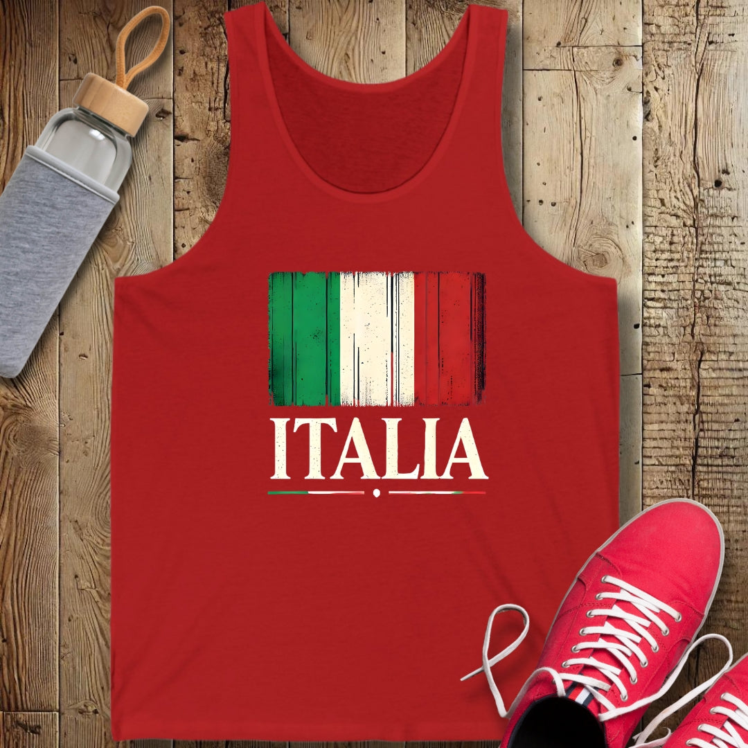 Distressed Italian Flag Unisex Jersey Tank