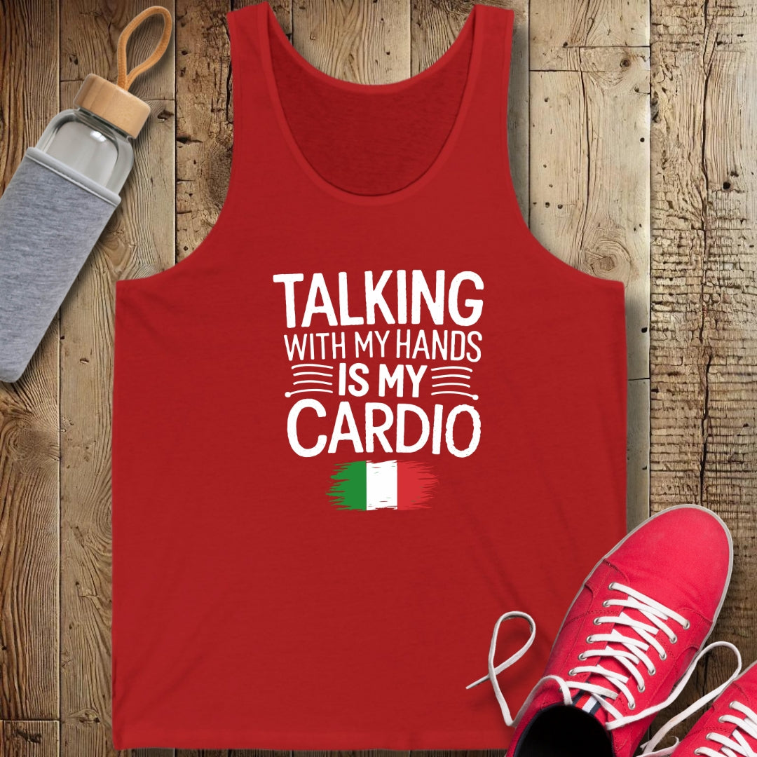 Talking with My Hands Is My Cardio Unisex Jersey Tank