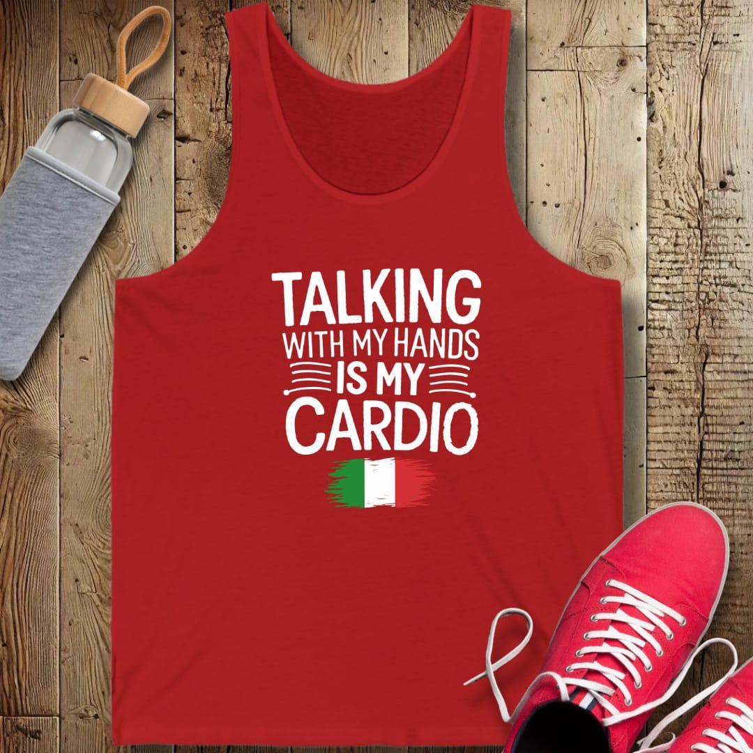 Talking with My Hands Is My Cardio Unisex Jersey Tank