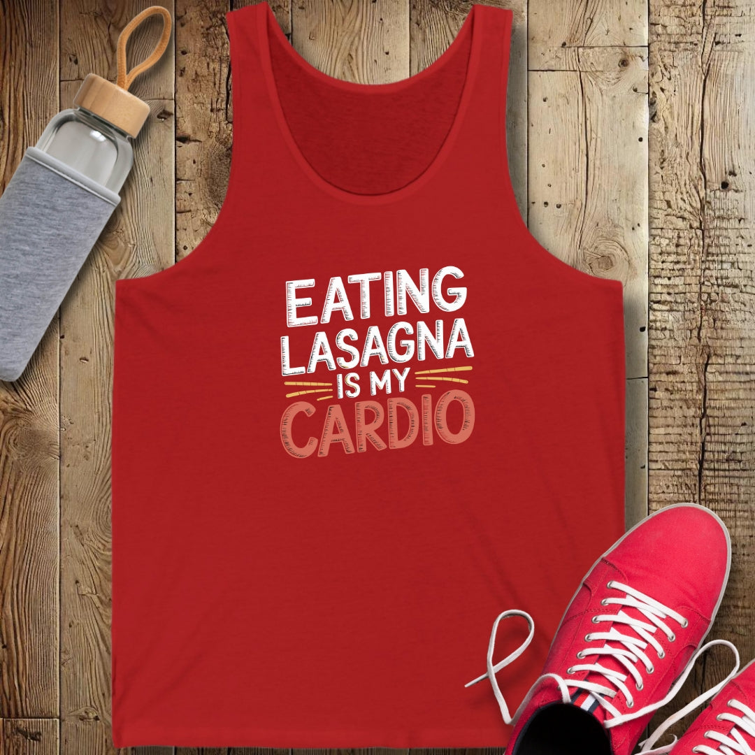 Eating Lasagna Is My Cardio Unisex Jersey Tank