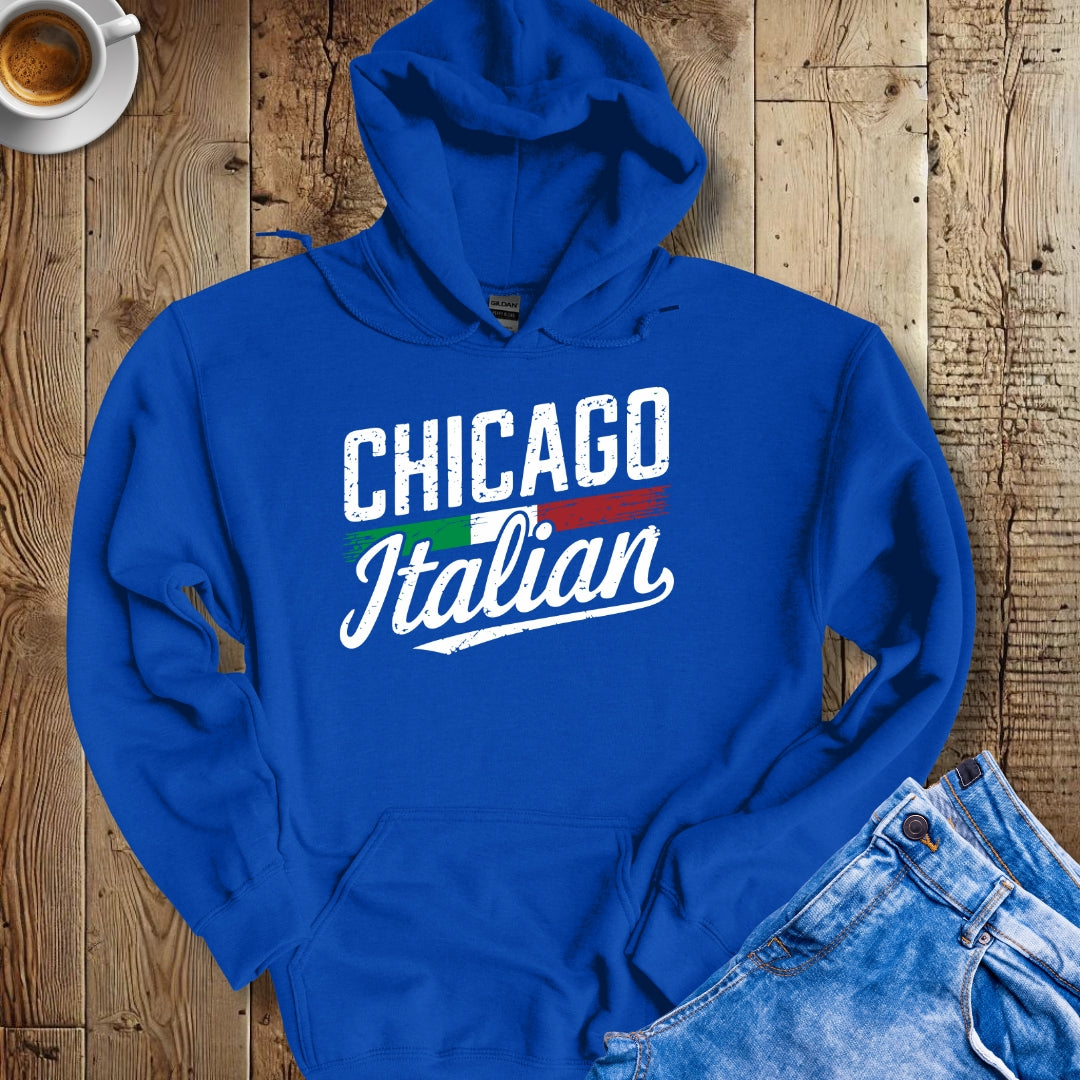 Chicago Italian with Flag Hoodie Sweatshirt