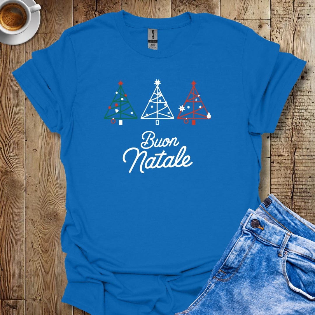 Buon Natale Italian Flag Color Christmas Trees T-shirt
