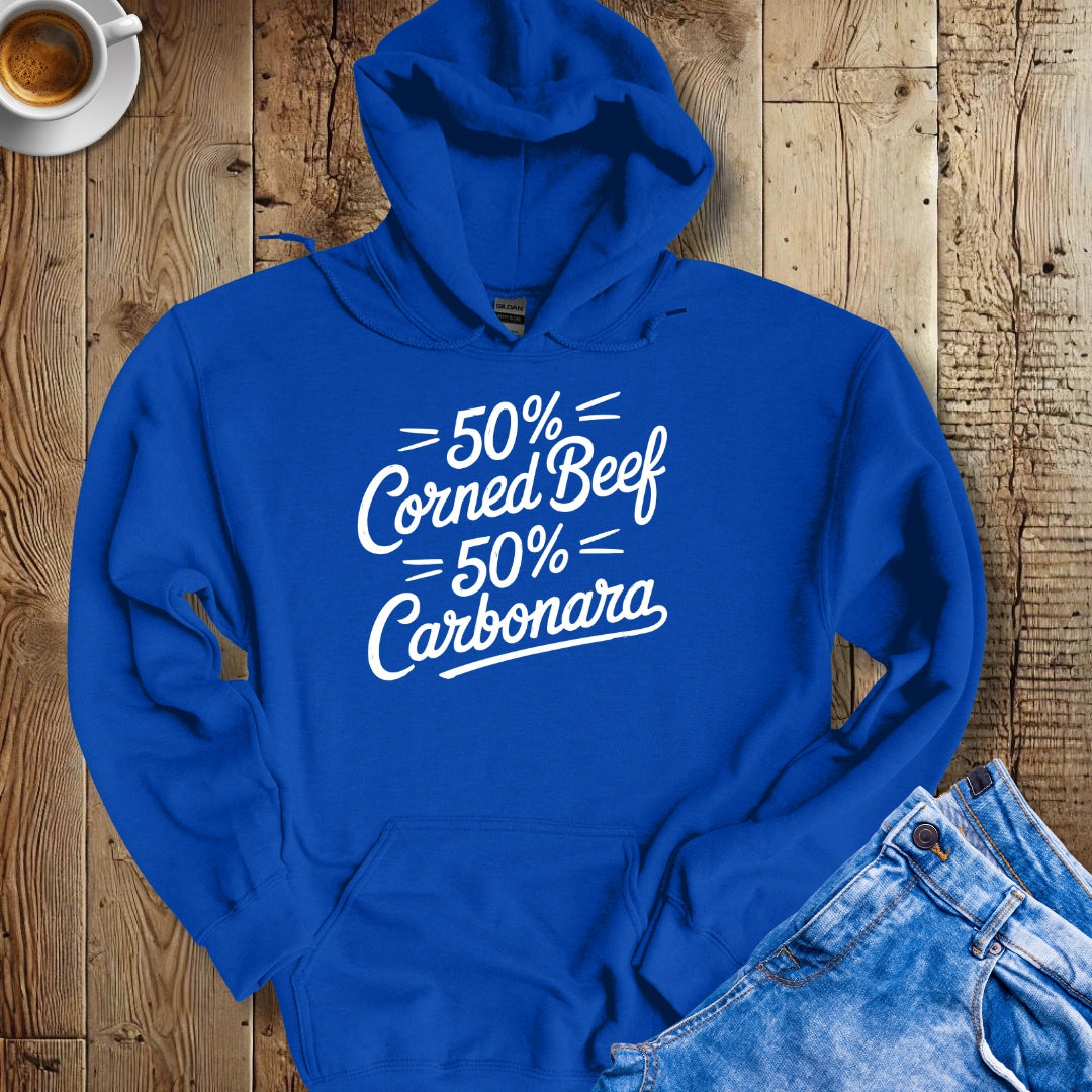 50% Corned Beef 50% Carbonara Half Irish Italian Hoodie Sweatshirt