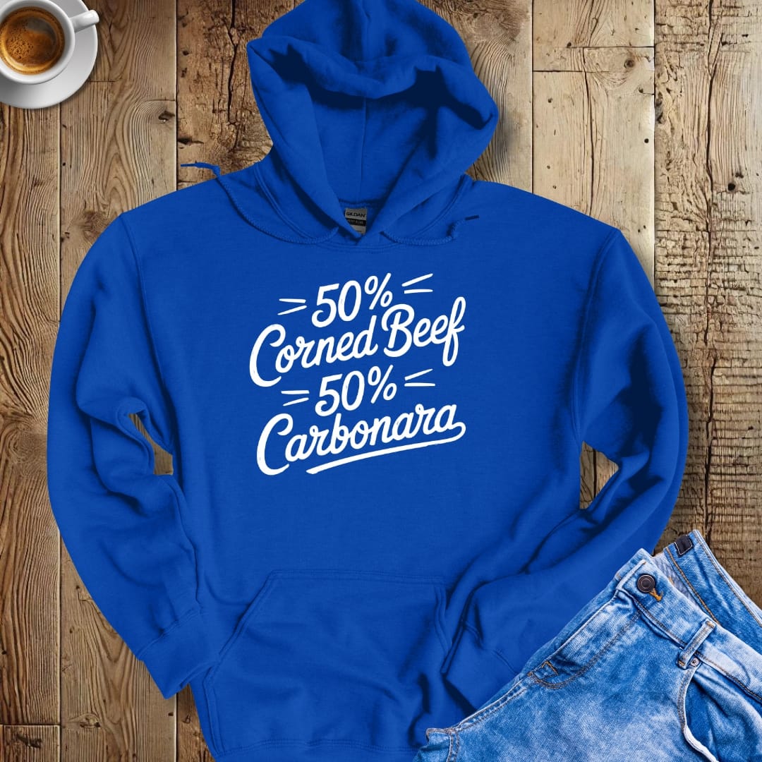 50% Corned Beef 50% Carbonara Half Irish Italian Hoodie Sweatshirt