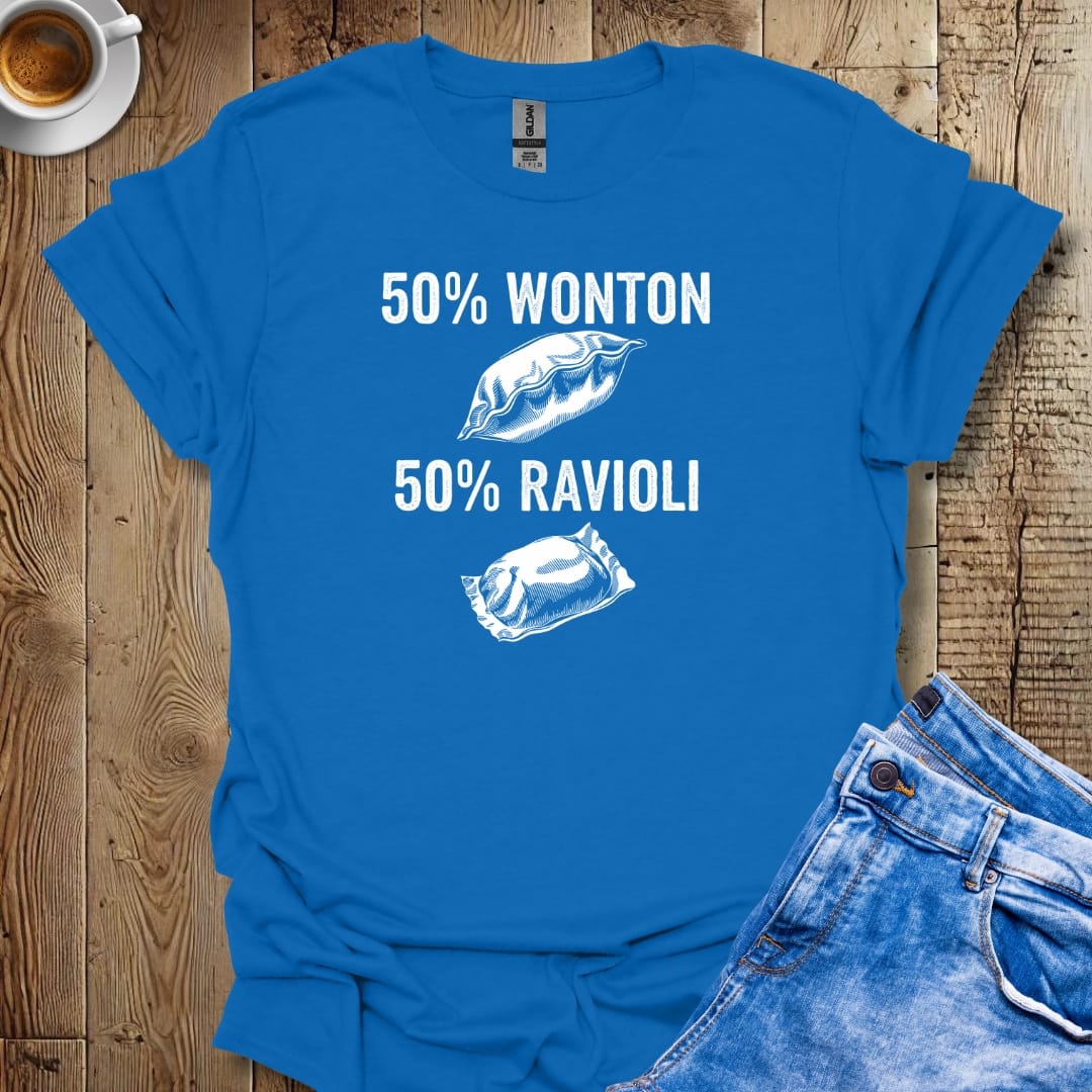 50% Wonton 50% Ravioli Half Chinese Italian T-Shirt