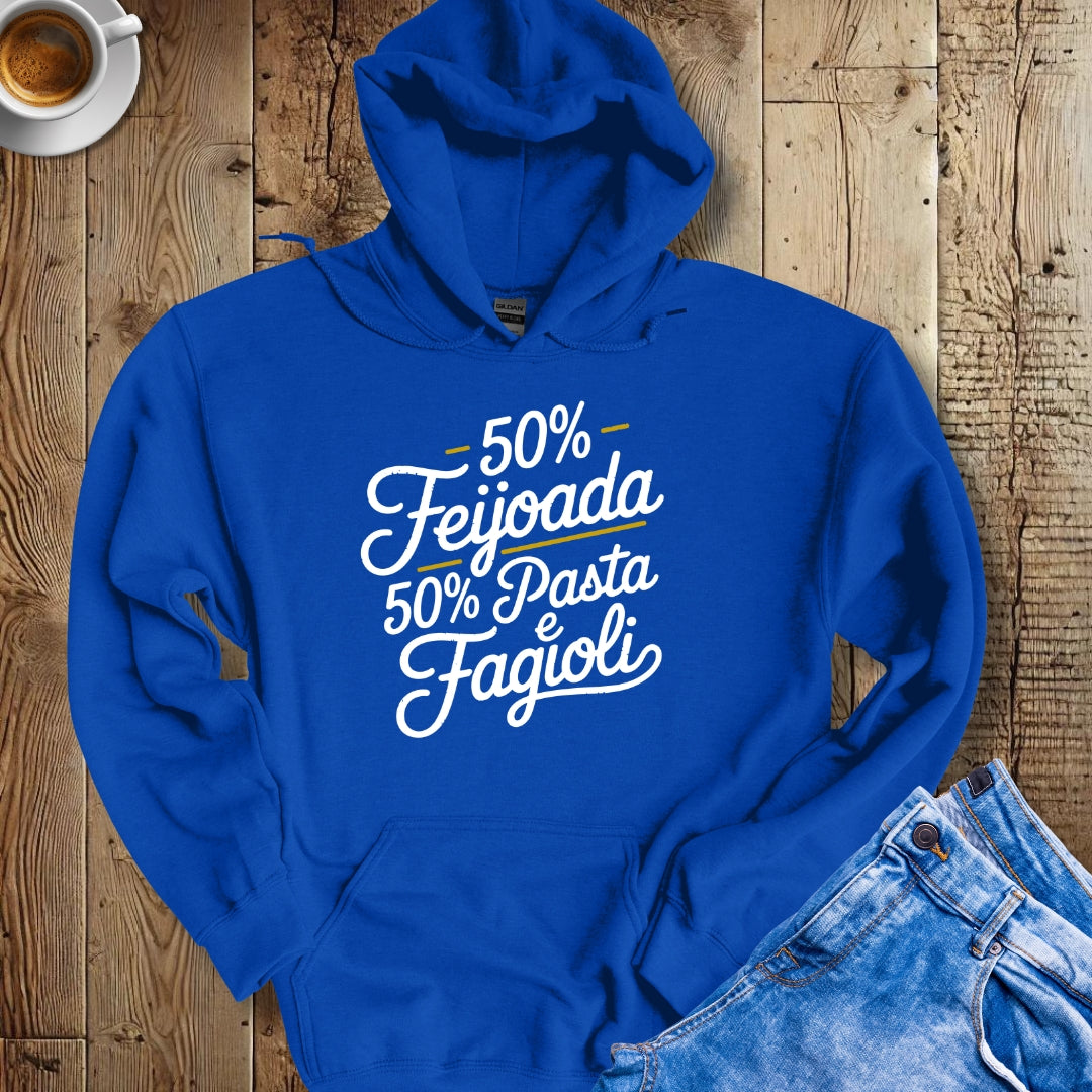 50% Feijoada 50% Pasta e Fagioli Half Brazilian Italian Hoodie Sweatshirt