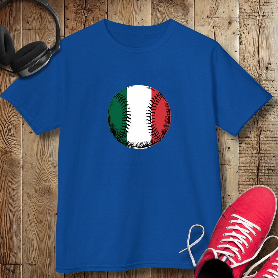 Italian Flag Baseball Kids Tee