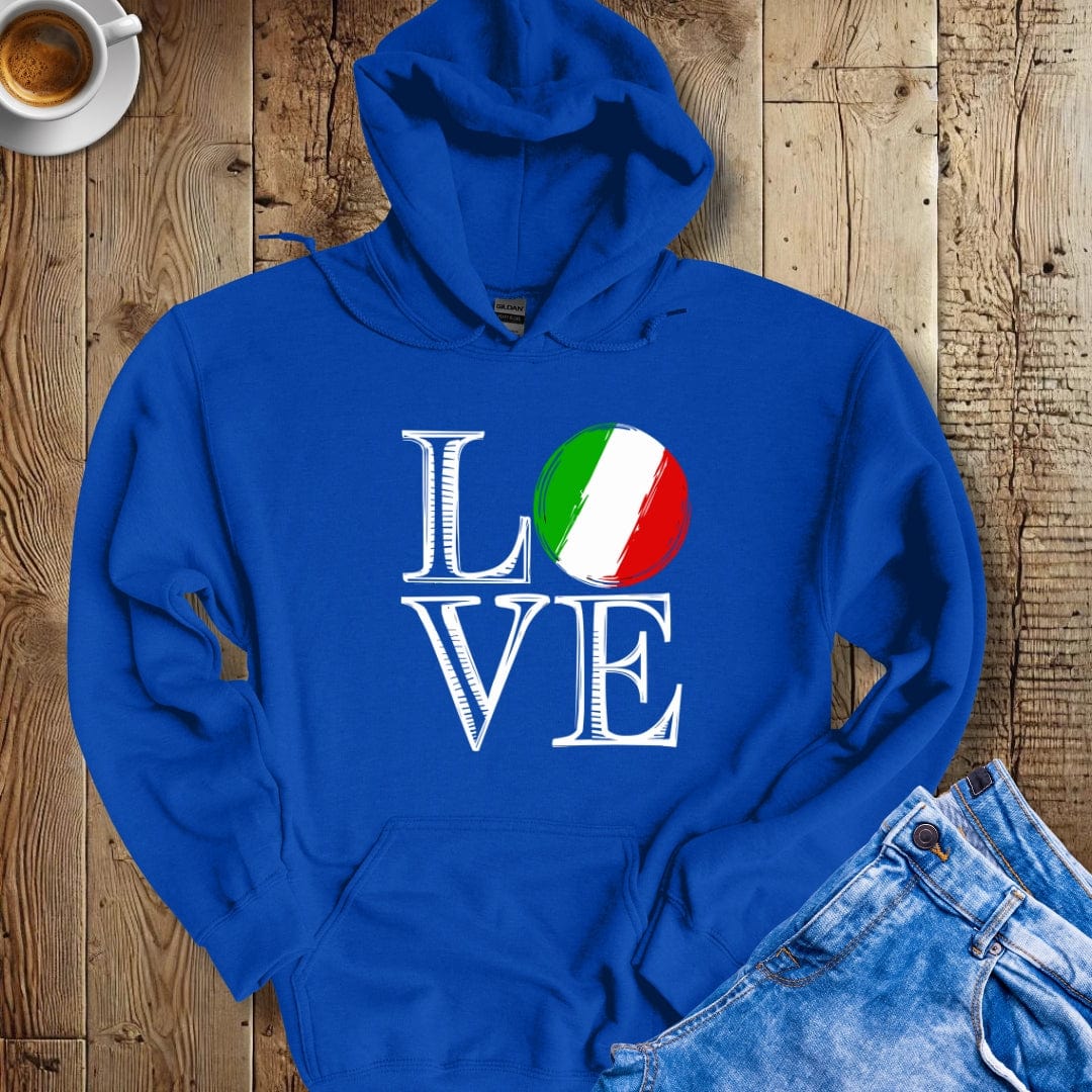 Love Italy Italian Flag Hoodie Sweatshirt