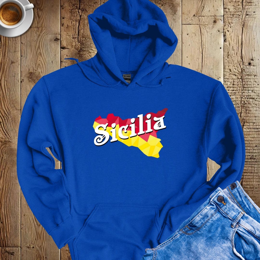 Sicilia Modern Map Hoodie Sweatshirt