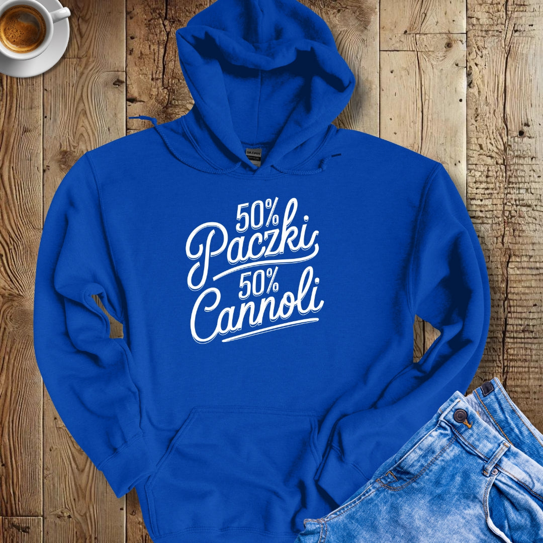 50% Paczki 50% Cannoli Half Polish Italian Hoodie Sweatshirt