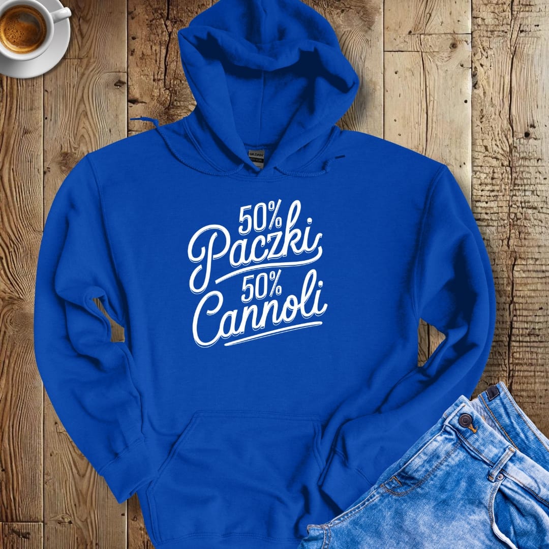 50% Paczki 50% Cannoli Half Polish Italian Hoodie Sweatshirt