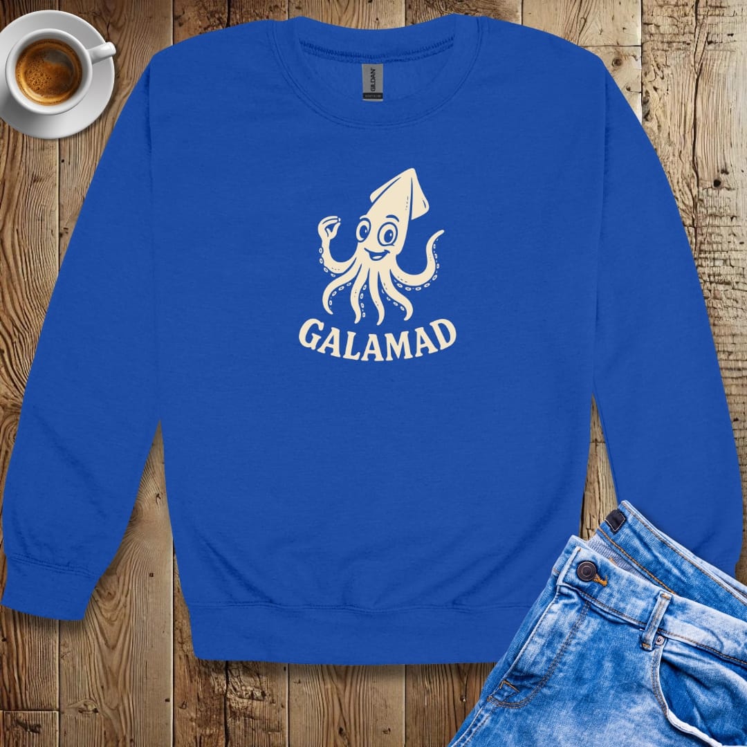 Galamad Italian Hand Calamari Squid Crew Neck Sweatshirt